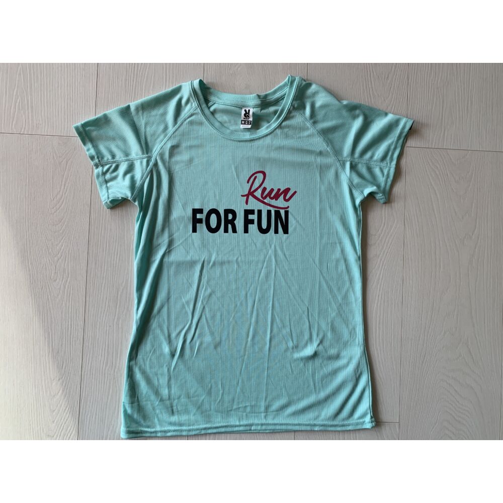 Run for fun feliratú női M-es technikai póló 