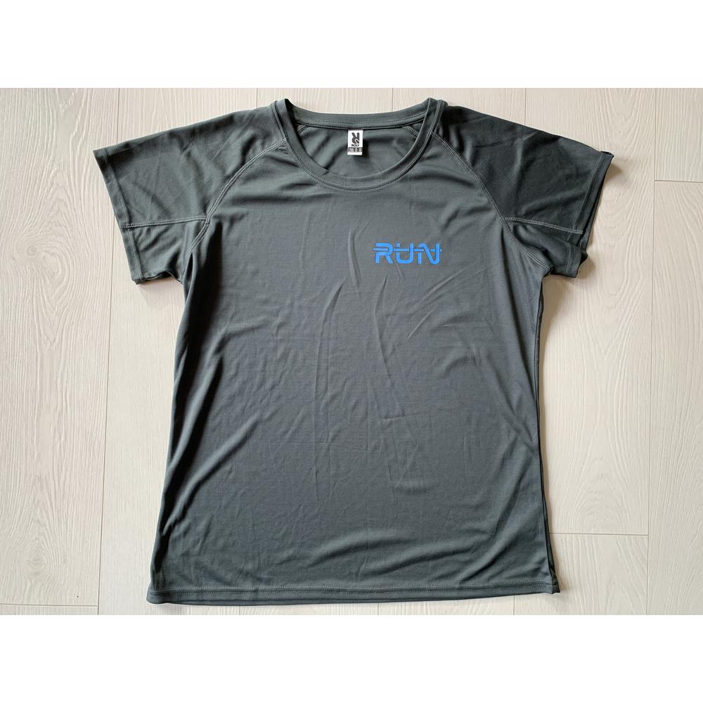 Run feliratú szürke női 2XL-es technikai póló
