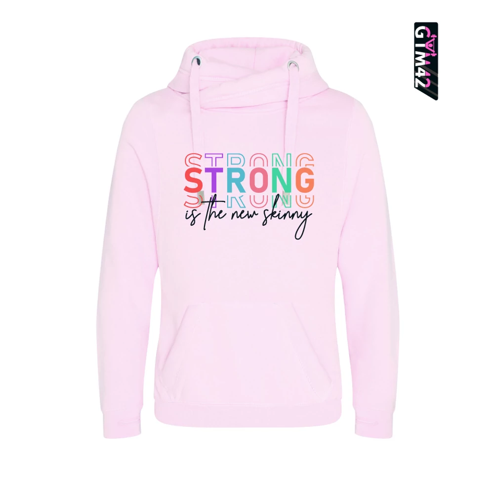 Strong is the new skinny női keresztnyakú pulcsi