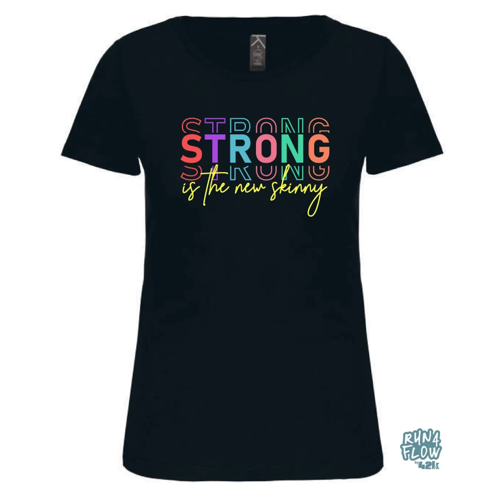 Strong is the new skinny női rövid ujjú pamut felső