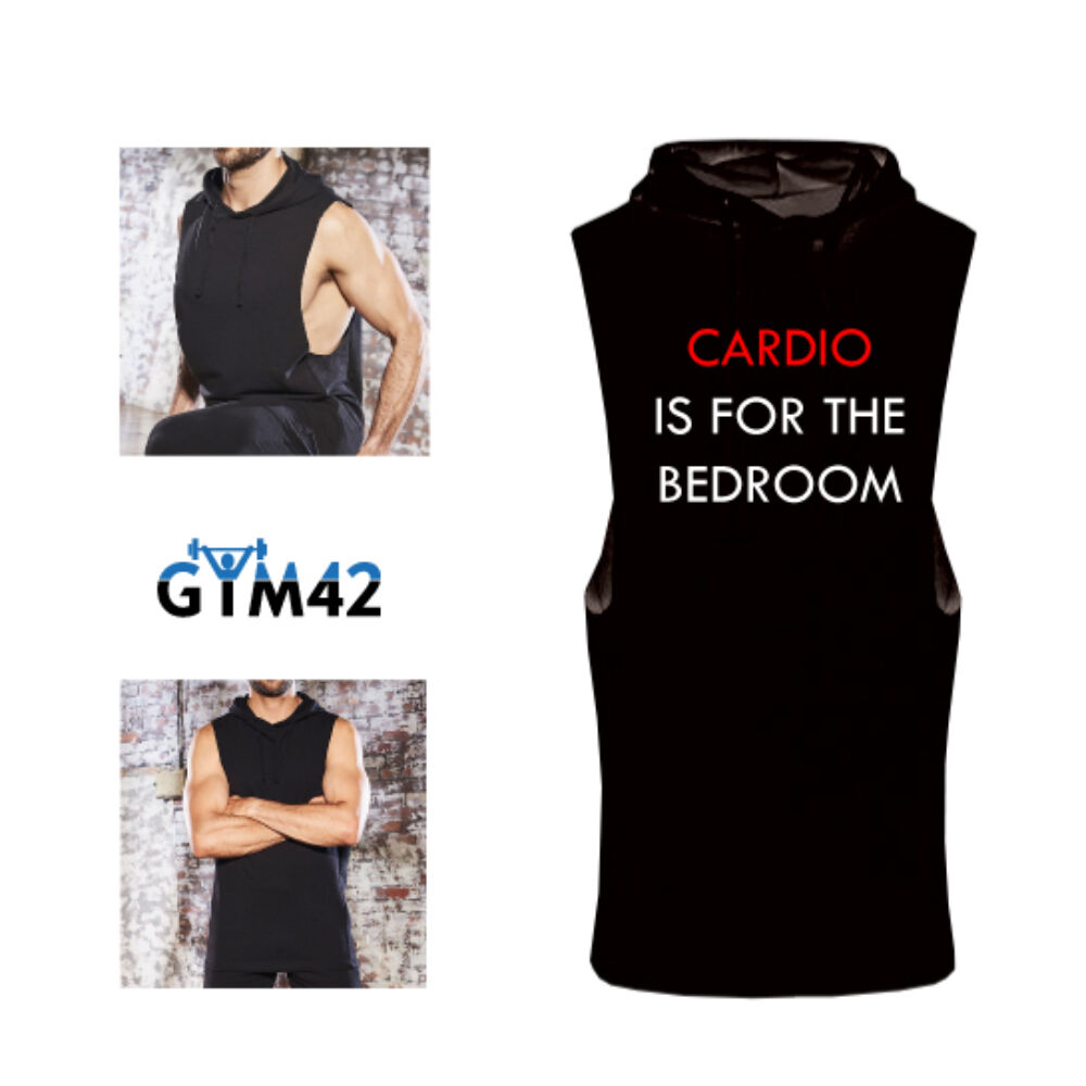 Cardio is for the bedroom - muscle hoodie - fekete