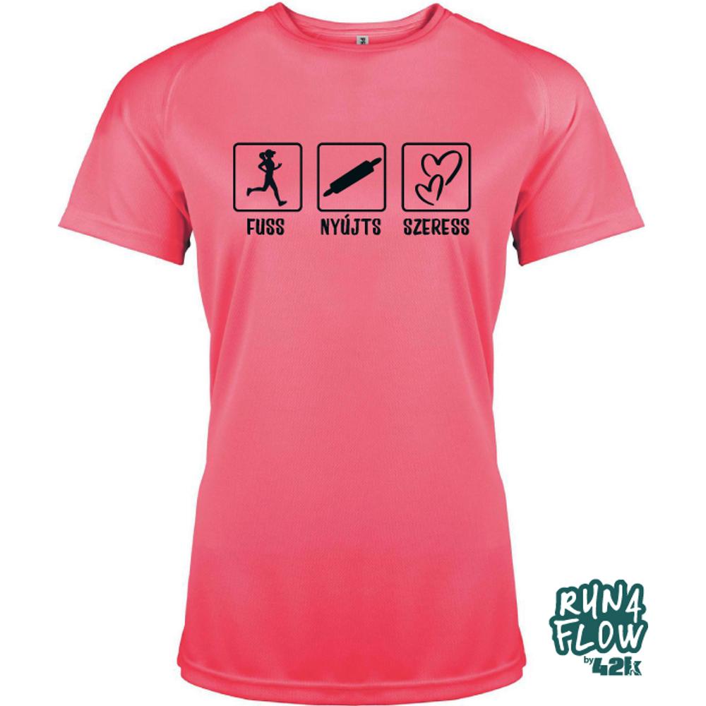Fuss, nyújts, szeress női futópóló pink