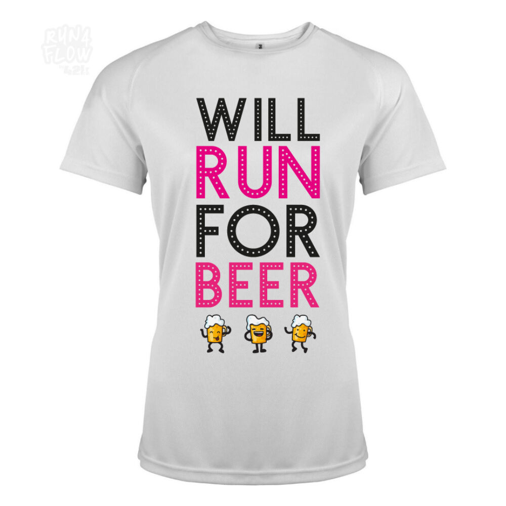Will run for beer - női rövid ujjú póló
