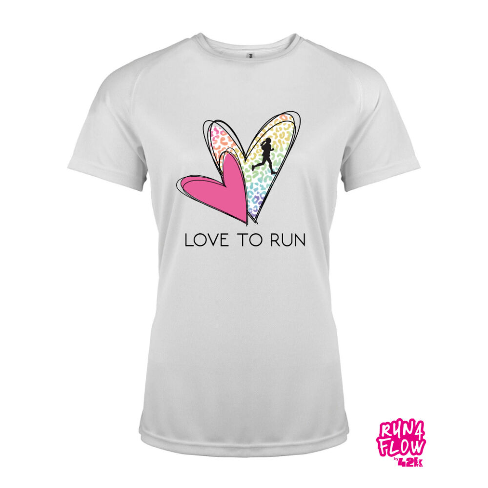 Love to run (heart) - női rövid ujjú futópóló