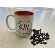 Chili színű lámás bögre RUN felirattal