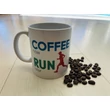 Fehér színű Coffee Now Run Later bögre