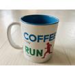 Kék színű Coffee Now Run Later bögre