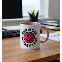 Smiley - run more, worry less bögre