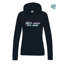 100% edzés, 0% diéta női kapucnis pulcsi