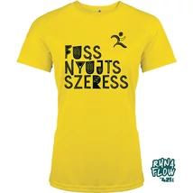 Fuss, nyújts, szeress női futópóló napsárga