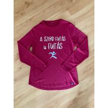 A szar futás is futás hosszú ujjú, hot pink technikai póló