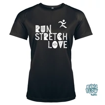 Run, stretch, love női futópóló fekete