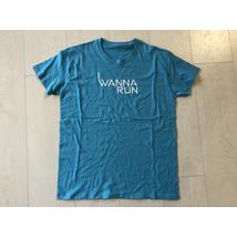 I wanna run - férfi M-es rövid ujjú kék pamut póló