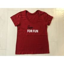 Run for fun, női rövid ujjú XL-es piros pamut felső