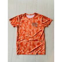 RÖVID UJJÚ narancssárga/mintás férfi technikai póló - M-es