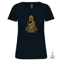 Golden buddha női rövid ujjú pamut felső