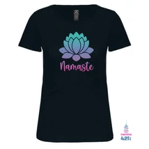 Namaste női rövid ujjú pamut felső